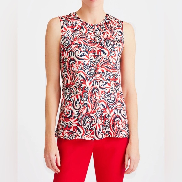 Etcetera Bandana Sleeveless Blouse Size 4 - Picture 1 of 10